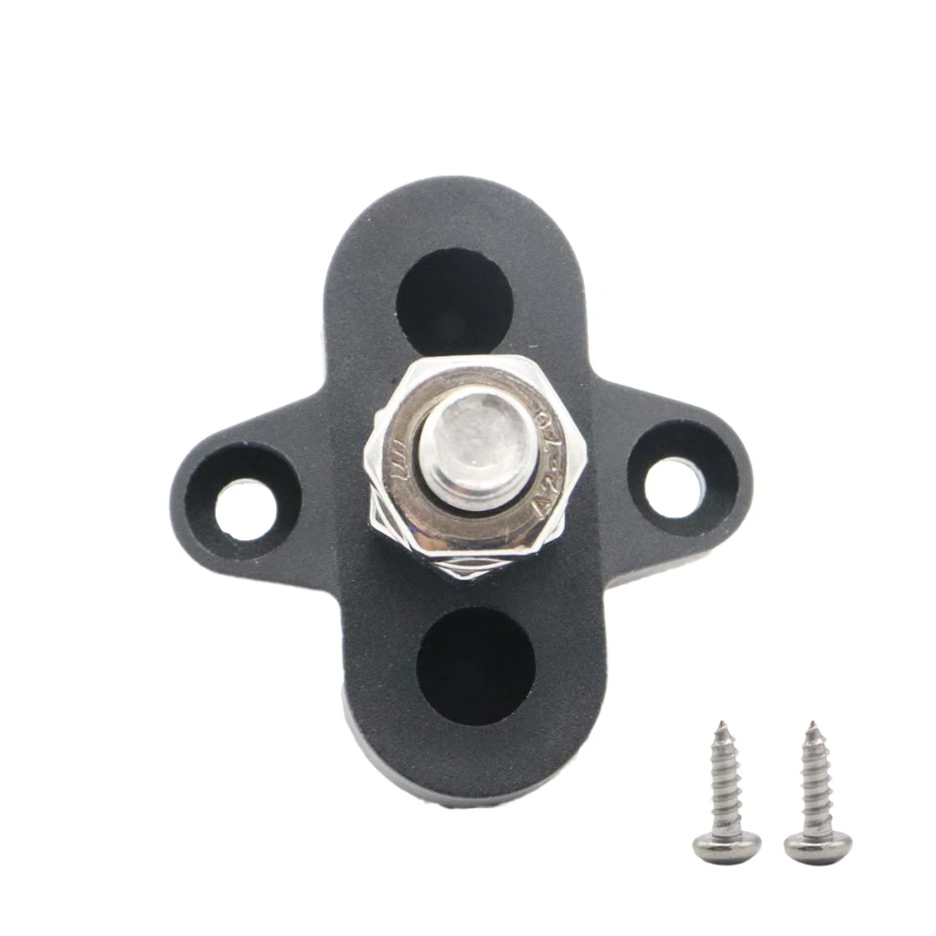 Boat DC48V Heavy Duty Single Terminal Stud M8 Power Distribution Block Negative Power Distribution Studs Black 45*43*32mm