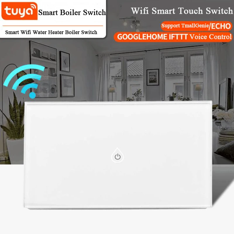 WiFi умный котел водонагреватель переключатель со стеклянной панелью умный дом приложение Tuya дистанционное управление Alexa Echo Google Home Голосовое управление