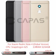 Для Xiaomi Redmi Note 4 глобальная версия Металлическая задняя крышка корпуса батареи Redmi Note4 задняя крышка Snapdragon 625 запасные части
