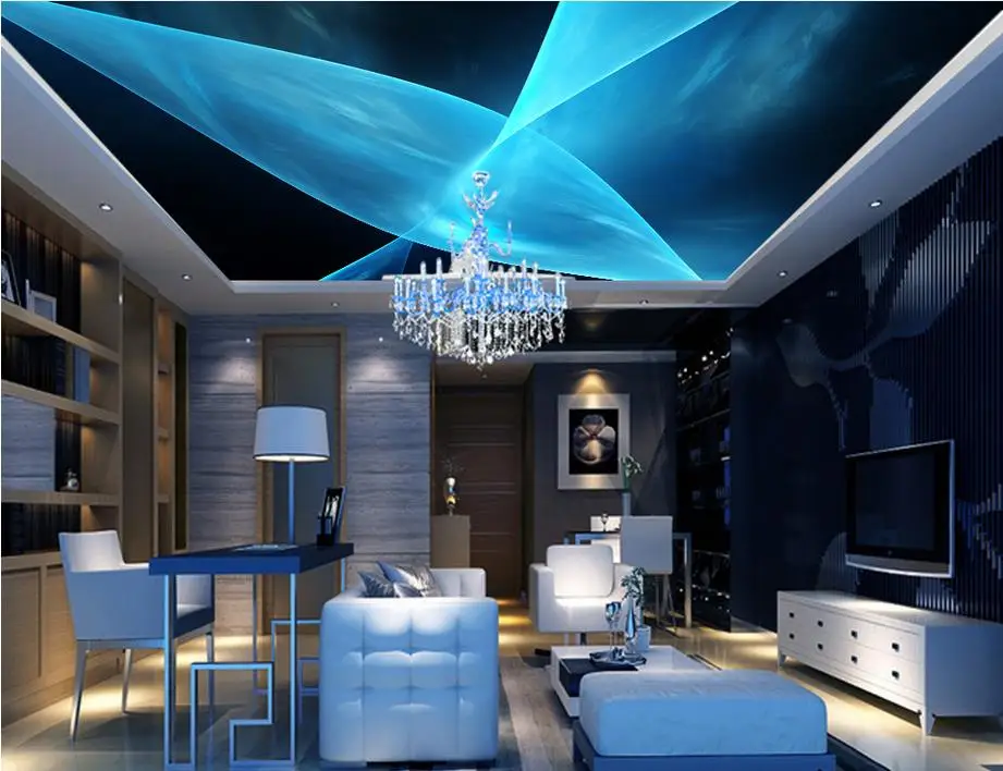 

Custom 3d Ceiling walpaper 3d Line abstraction home improvements 3d ceiling living room photowall wallpapers