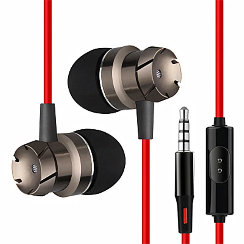 

[Aaliyah] Metal in-ear earphones line control Earplugs subwoofer computer MP3 smart phone universal earplugs