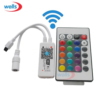 

1pcs RGB / RGBW wifi Controller with 24key remote IOS/Android Mobile Phone wireless for 5050 RGB / RGBW LED Strip
