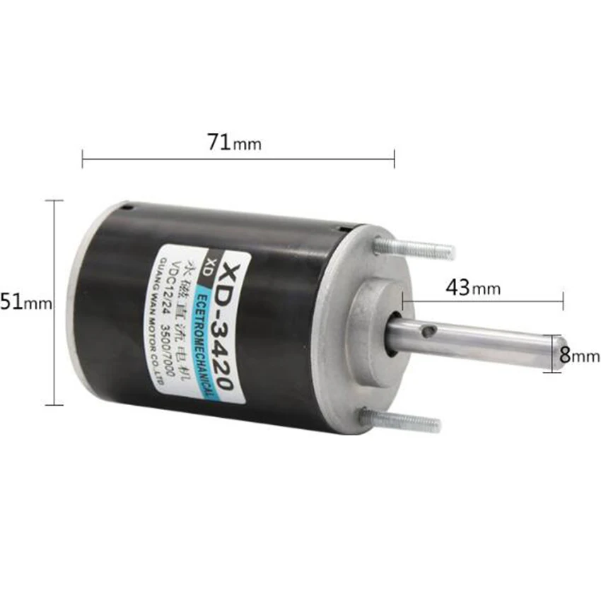 XD-3420 постоянный магнит DC мотор 12 V/24 V 3000/6000 rpm Универсальный Регулируемый Реверсивный двигатель DC скоростной двигатель высокий крутящий момент