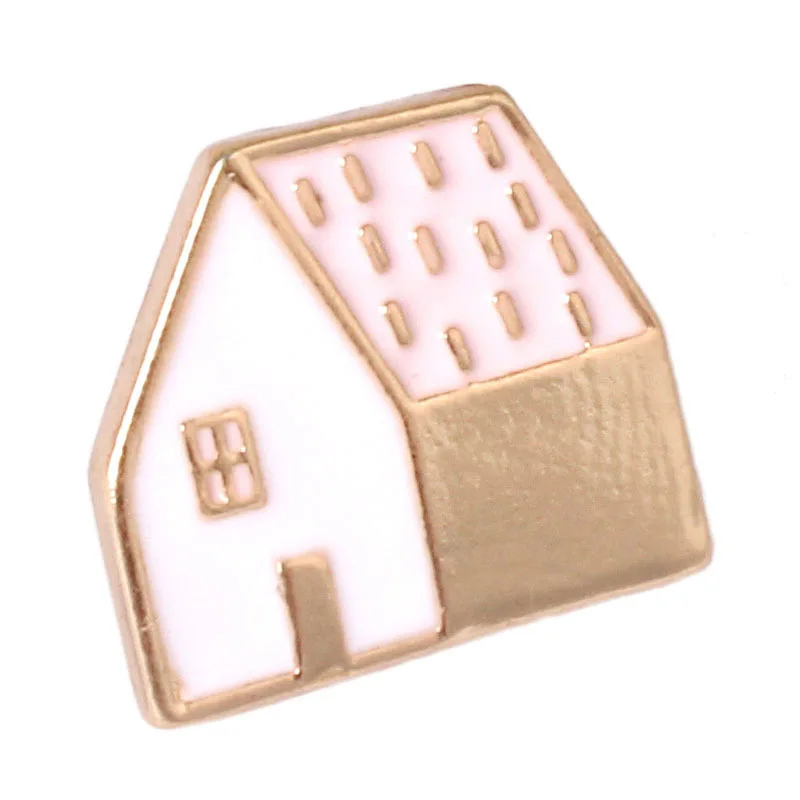 Новое поступление Брошь с дизайном «девочка» популярный прекрасный дом в форме ананаса лисицы сплав броши шпильки булавка модные ювелирные изделия - Окраска металла: Pink House