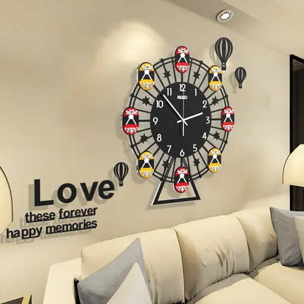 

Fashion Ferris Wheel Clocks Living Room Wall Clock Modern Simple Clock Quartz Clock Creative Mute Wall Chart