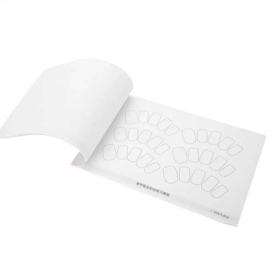 Для практики дизайна ногтей Бумажная книга цветной рисунок живопись практика маникюрный шаблон инструменты для дизайна ногтей