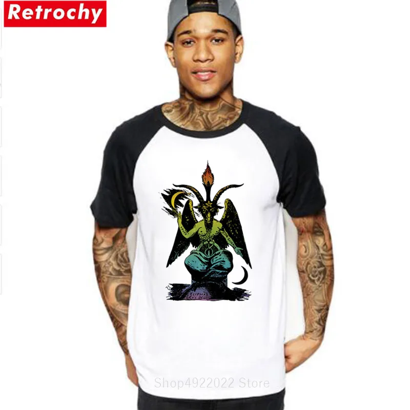 LGBTQ BAPHOMET Satanic Футболка мужская SIGIL OF SATAN THE GOAT HEAD GOD футболка оккультная сатанинская