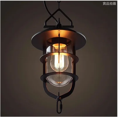 

American Industrial Wind Retro Garden Living Room Bedroom Den Restaurant Bar Creative Dock Iron Pendant Light