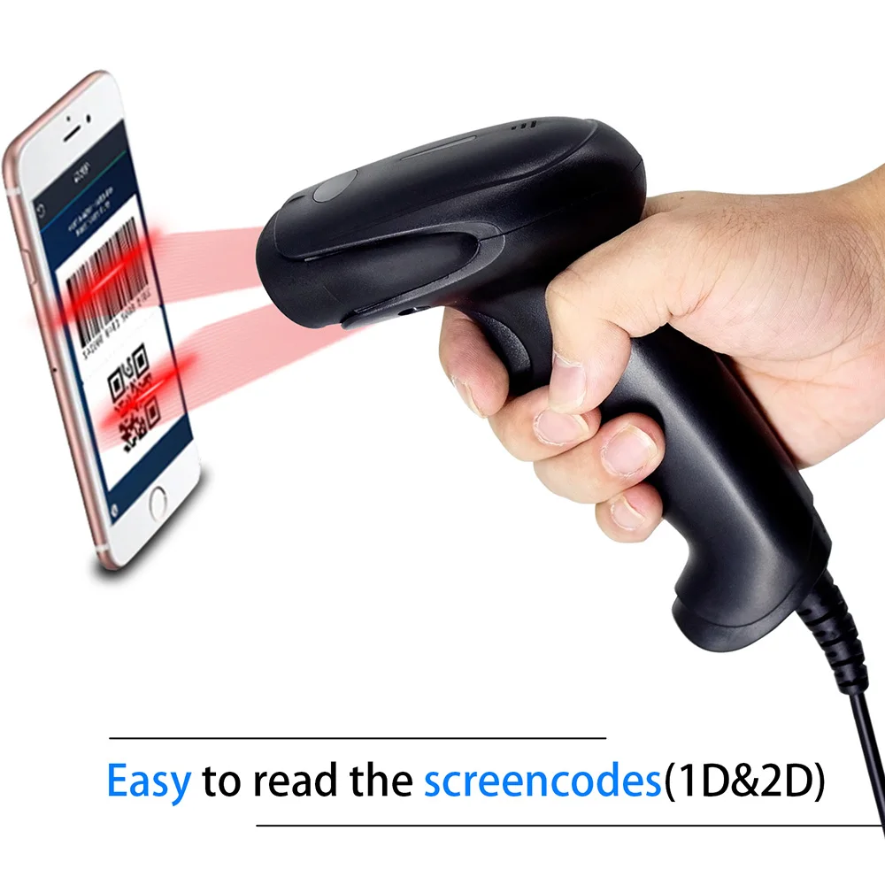 2D сканер штрих-кодов, Symcode 1D/2D CMOS Ручной Проводной USB2.0 считыватель штрих-кодов, работа для экранных кодов