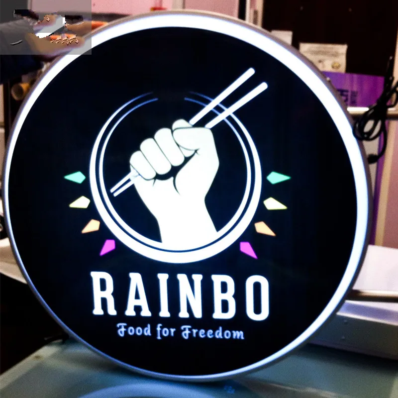 Round LED Light box / Circular Projecting Lightbox / Illuminated Shop