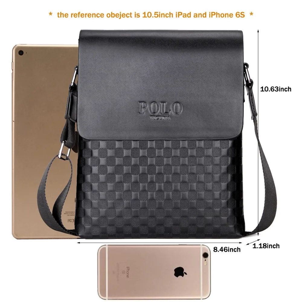 VICUNA POLO Classic Plaid Design Business Man Bag Vintage Brand Mens Messenger Bag Casual Grid Shoulder Bag For Male bolsa Hot VICUNA POLO Classic Plaid Design Business Man Bag Vintage Brand Mens Messenger Bag Casual Grid Shoulder Bag For Male bolsa Hot
