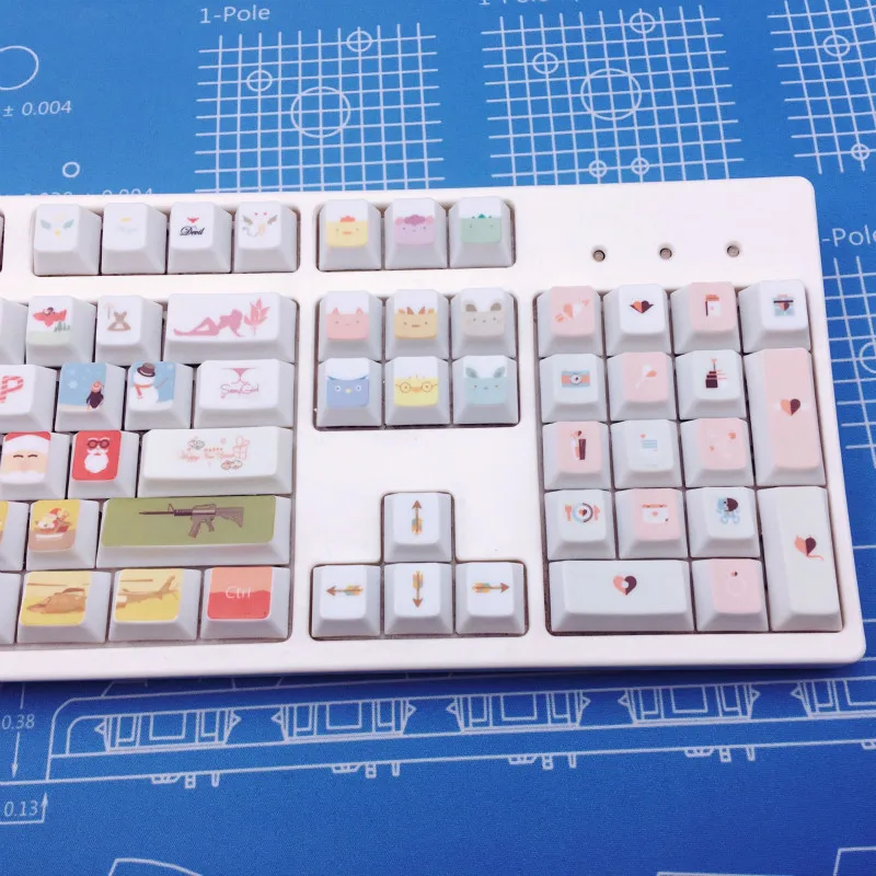 104 клавиш Рождественская тема PBT краситель Сублимация Keycap Вишневый профиль стандартная механическая клавиатура колпачки для ключей для IKBC GANSS Varmilo