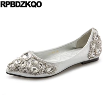 Дам Квадратный носок сверкание Остроконечные Bling Bling плоские Китай горный хрусталь Серебряный надевать сверкающий обувь Китайский Дамы красивые туфли красивая кристалл Мода отправка капель последние весенняя осень