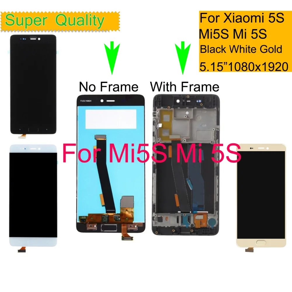 

ORIGINAL LCD For Xiaomi Mi 5S Mi5S LCD Display Touch Screen Digitizer Pantalla monitor Assembly Complete With Frame