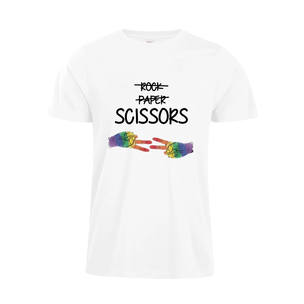 Рок Ножницы Бумага Американский язык жестов ЛГБТ-футболка для геев хиппи футболка для лесбиянок Прайд месяц футболка для мужчин и женщин