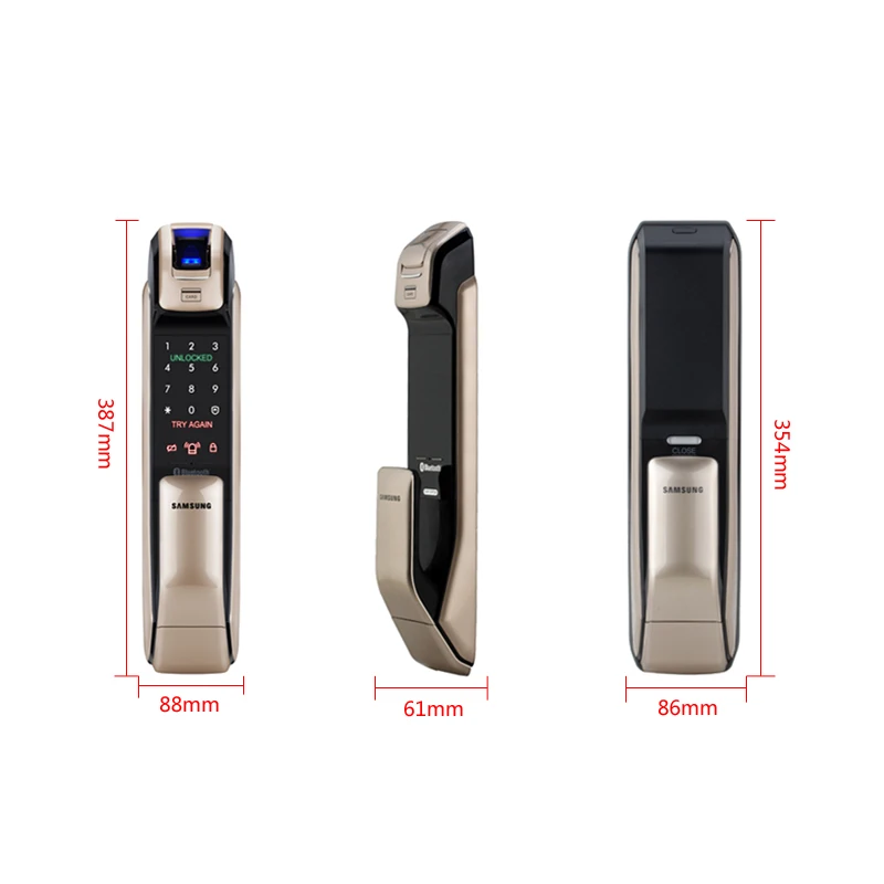  SAMSUNG Fingerprint PUSH PULL Digital Door Lock With WIFI Bluetooth App SHS-DP728 English Version B