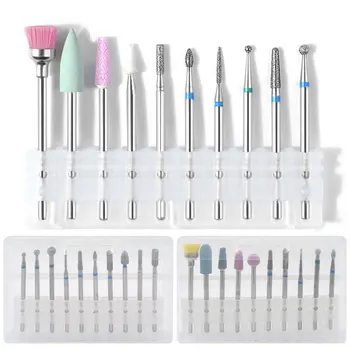 

10pcs/box Tungsten Carbide Nail Drill Bits Brushes Ball Stone Cuticle Cutter Diamond Electric Manicure Drill Machine Accessories
