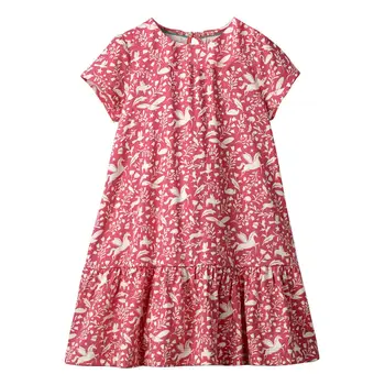 

JUMPING METERS 2019 Summer New short Sleeve Kids Girls Clothes Children kids girl flwoer cartoon beach dress Dresses 2-7 Years