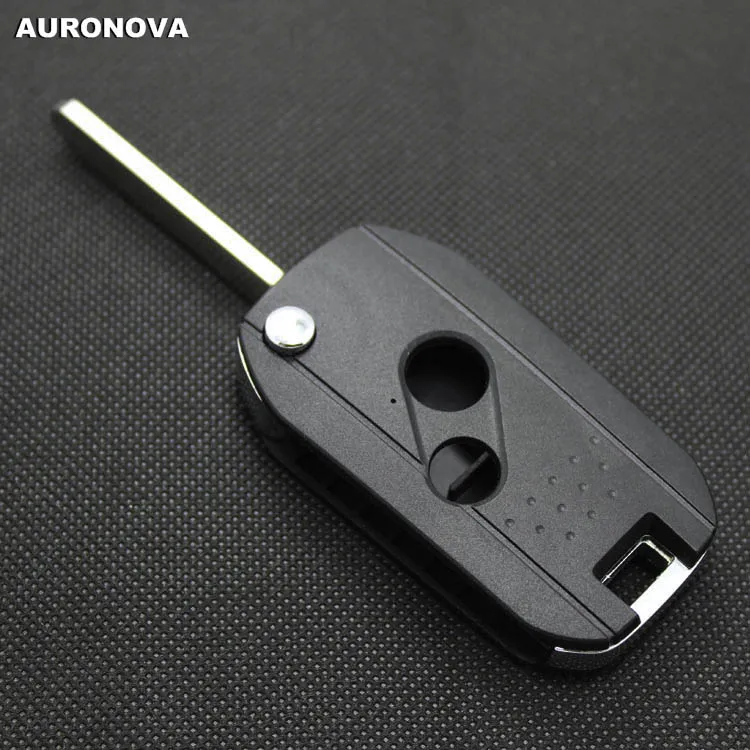 

AURONOVA New Upgrade Folding Key Shell for HONDA FIT CRV ACCORD CIVIC CITY 2 Buttons Remote Car Key Case