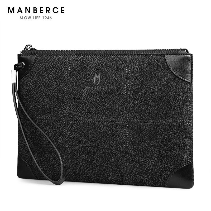 MANBERCE Men Large Capacity Envelope Clutch Bag Brand Mens Wallet Leather Genuine Cowhide Wallets Men's Purses And Handbags MANBERCE Men Large Capacity Envelope Clutch Bag Brand Mens Wallet Leather Genuine Cowhide Wallets Men's Purses And Handbags