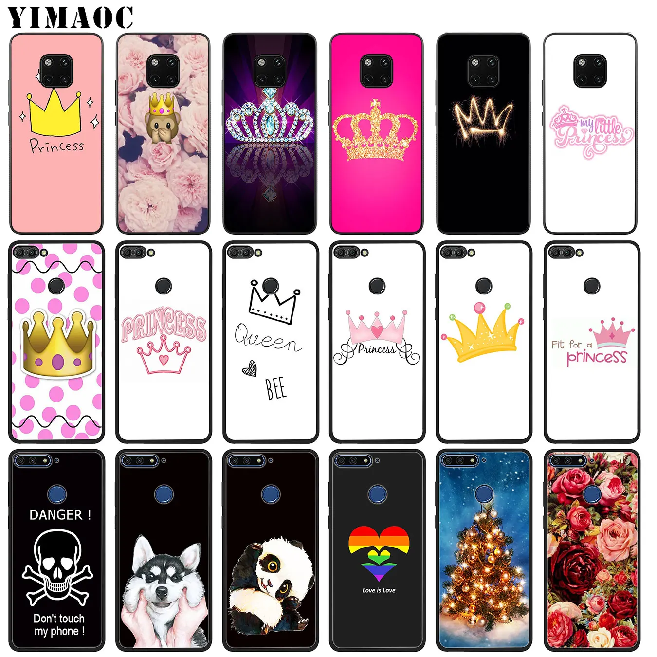 cheap YIMAOC PRINCESS Queen boss crown king Soft Silicone Phone Case for Huawei Mate 30 20 10 Pro Lite Nova 5I 3i 3 2i 2 Lite Cover