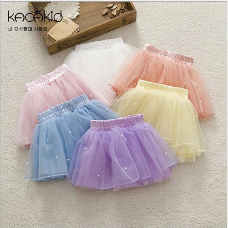 Toddler Girls Skirt Baby girl lace pearl princess tutu skirt children's