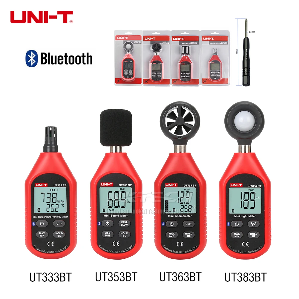 UNI T UT333BT UT353BT UT363BT UT383BT цифровой измеритель влажности Анемометр люксовый