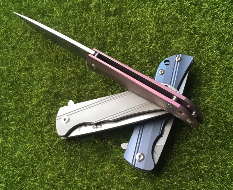 CH3001 original design Flipper folding knife AUS-8 Blade ball bearings TC4 Titanium handle camping fruit pocket outdoor EDC tool CH3001 original design Flipper folding knife AUS-8 Blade ball bearings TC4 Titanium handle camping fruit pocket outdoor EDC tool