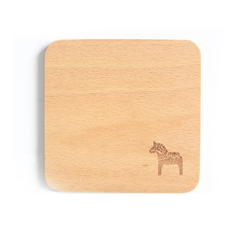 Wooden Table Coasters Hot Pad Cork Animal Table Mat Round Placemat Dining Table Mats Kitchen