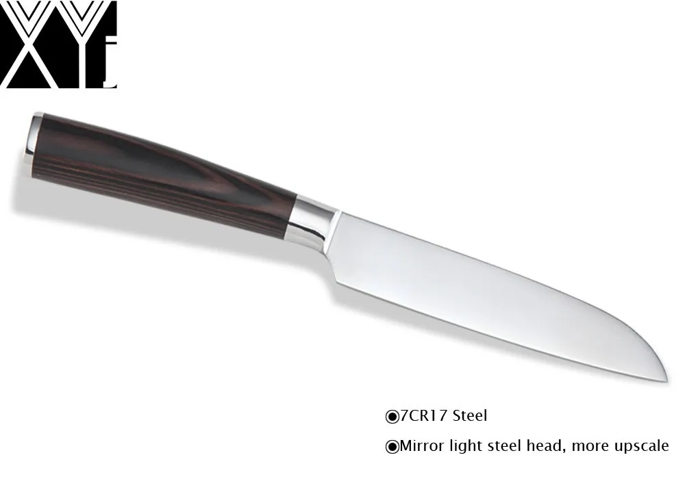 

new kitchen knives 5 inch santoku knife 7Cr17 stainless steel cooking tools kitchen tools with double steel head beauty gift