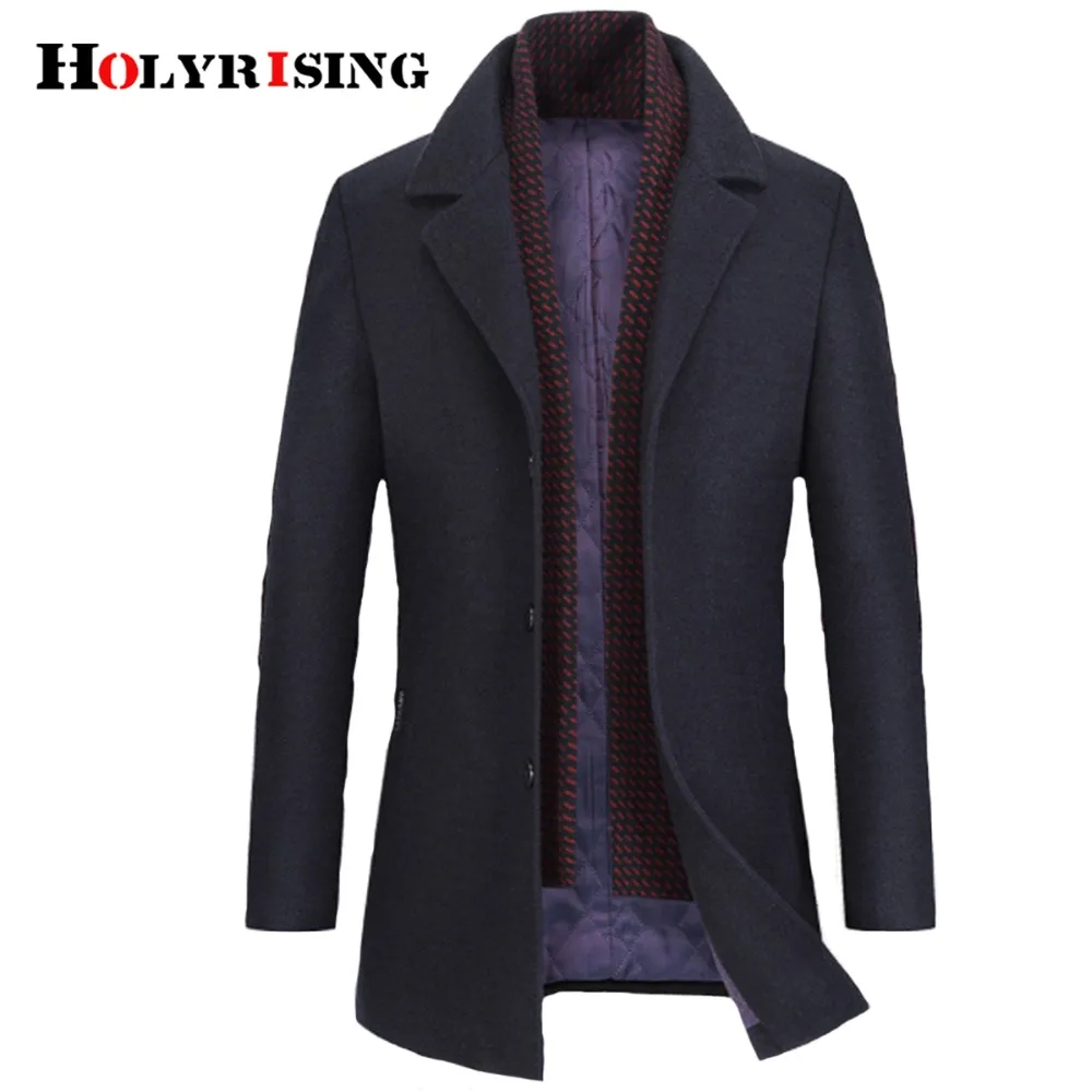

Holyrising Trendy Men Woolen Jackets Thicken Coats Turn Collar abrigos hombre invierno Warm Male Business Overcoat M-3XL 18580-5