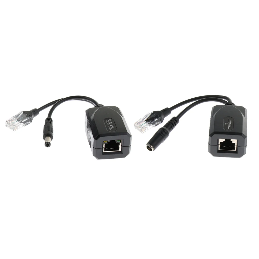 Dovewill 2Piece 24V to 12V Power Over Ethernet Passive POE Injector Splitter AdapterABS PoE Splitter