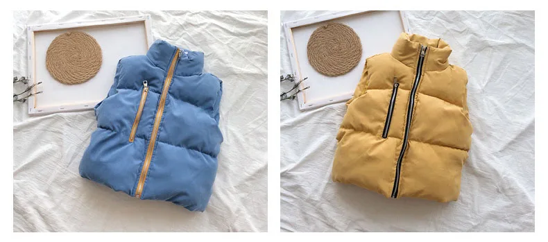 Velour Sleeveless Long Solid Boys Warm Jackets For Girls Winter Vests Kids Outerwear Tops Clothing Baby Zipper Cotton Vest Girls (14)