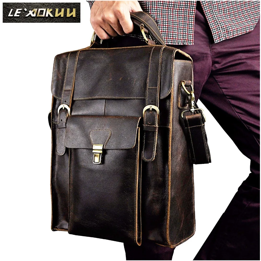 Original Leather Heavy Duty Design Men Travel Casual Backpack Daypack