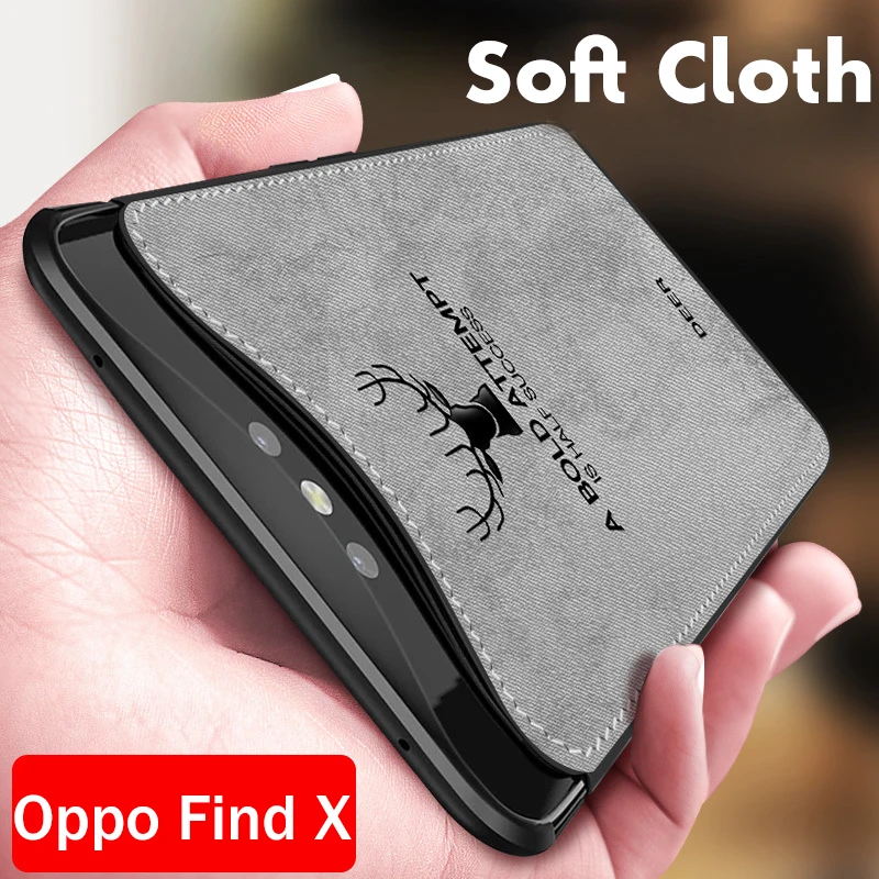 

ADKO Case For OPPO Find X Silicone Anti-knock Soft Case Find X Full Cover Fabric with Deer Head and Bat Pattern 6.4 inch Case