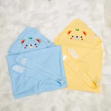 1 шт. 0-4 месяцев ребенок пеленать Обёрточная бумага мягкий конверт для новорожденных хлопок продукты синий желтый Одеяло хлопковые удобные