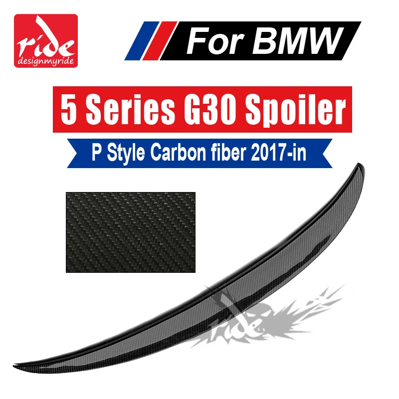 

For BMW G30 Carbon Spoiler P Style 5-Series G30 530i 540i 550i M Performance Carbon Fiber Rear Spoiler Rear Trunk Wing 2017-2018