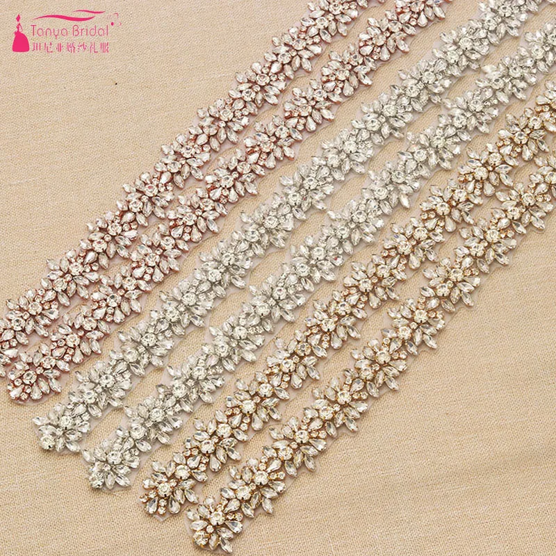 

Cinturones boda Bridal Belt 2018 New Wedding Crystal Accessories 3 colors Without Ribbon 90cm Length ZA032