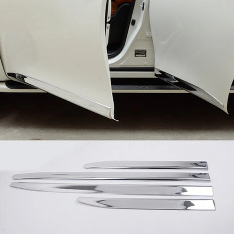 

MONTFORD Chrome Side Door Body Mouldings Protection Liner Garnish Cover Trims For Nissan PATROL Y62 2010-2018 Infiniti QX56 QX80