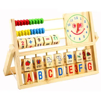 

Baby Learning Puzzle Educational Wooden Multi-function Blocks Bead Numbers Letters Math Toys Set For Kids Children Gifts MZ52