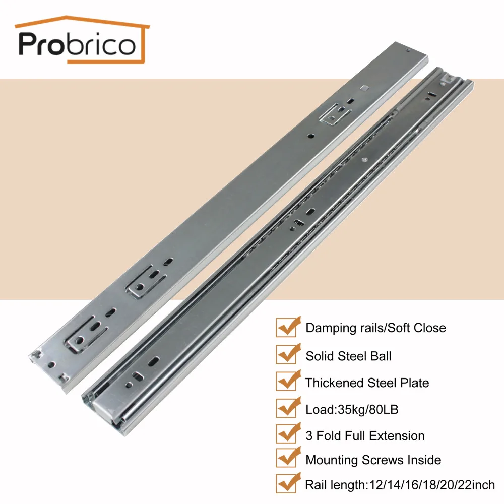 Buy Probrico 12"/14"/16"/18"/20"/22" Damping Rails