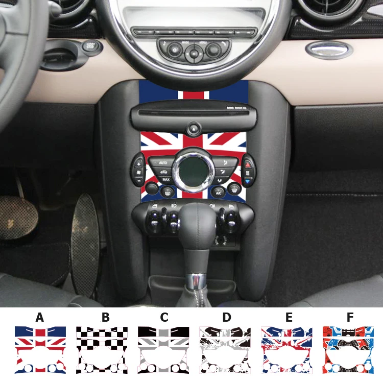 

Union Jack Car AC Button Center Control Sticker PET Dasboard Decal Fit For Mini One Cooper 137*128mm 2012