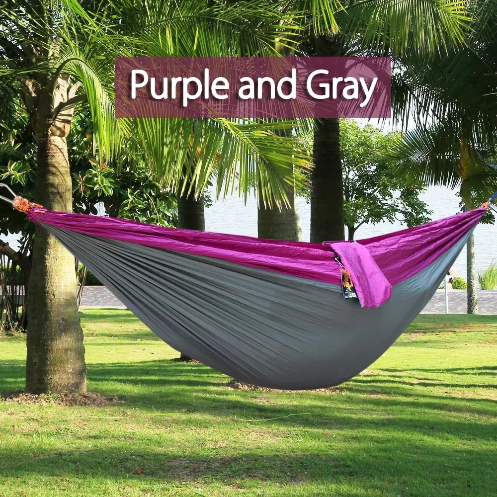 Outdoor One Person Assorted Color Parachute Nylon Fabric Hammock