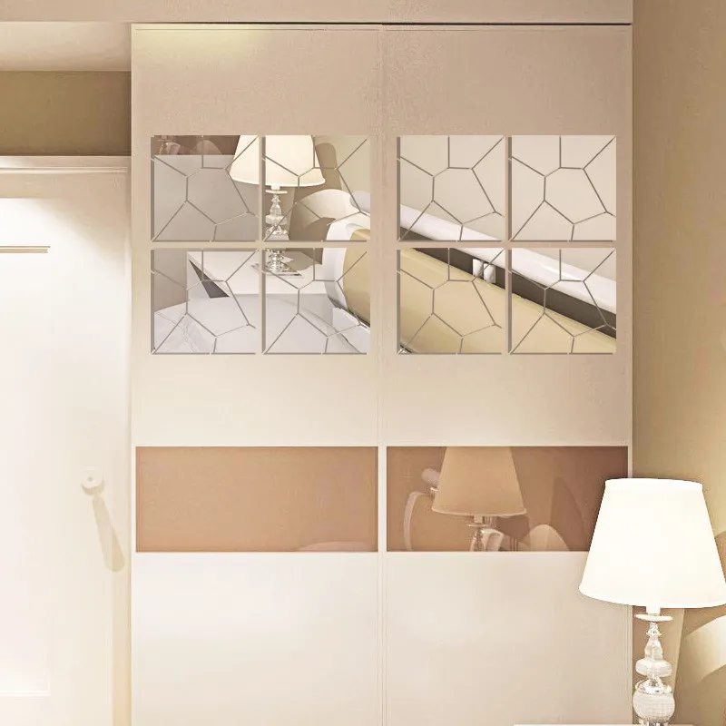 Геометрические узоры 3d акриловые зеркальные настенные наклейки домашний декор настенные наклейки художественные зеркальные наклейки украшение для гостиной