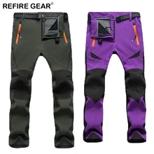 Refire gear осенние уличные мягкие флисовые брюки мужские водонепроницаемые теплые походные брюки женские эластичные походные брюки