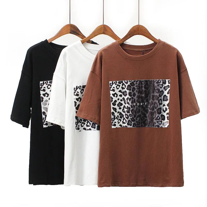 Женская футболка с леопардовым принтом и коротким рукавом harajukuer zaraing vadiming sheining, уличная одежда, винтажные Топы