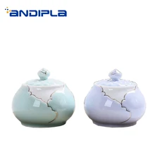 Краткое керамическое фарфоровое хранение чая баночка с крышкой комплект Китайский кунг-фу чайный сервиз аксессуары Золотая граница уплотнение банки чайные листья танки