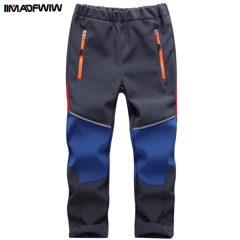 Beste 2018 Herfst Winter Jongens Meisjes Wandelen Broek Outdoor Softshell Broek Waterdicht Winddicht Thermische voor Camping Ski Klimmen