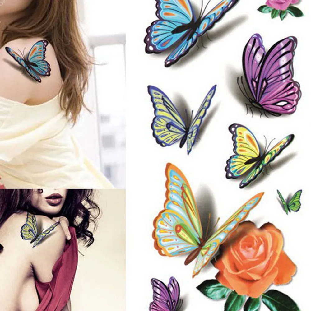 

1PC Temporary Tattoo Sticker Waterproof Popular Environmental Disposable personalized Butterfly Tattoo Stickers Make Up Tool L58