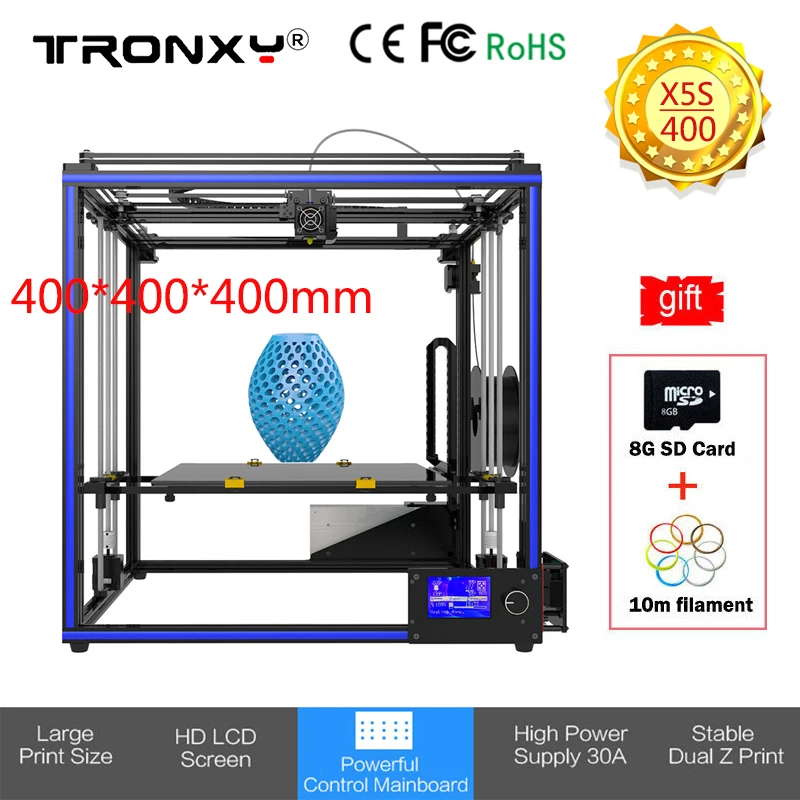400*400*400mm Upgraded Tronxy X5S 3D Printer Kit Large Printing Size Full Quality High Precision extruder DIY Dual Z-axis Stable 400*400*400mm Upgraded Tronxy X5S 3D Printer Kit Large Printing Size Full Quality High Precision extruder DIY Dual Z-axis Stable